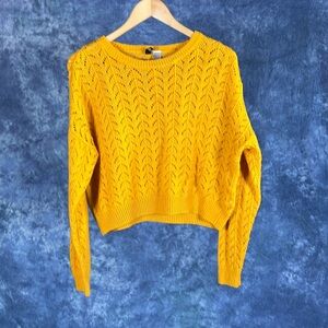 Divided by H&M Gold Yellow Crop Sweater Sz M